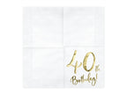 20 serviettes blanches 