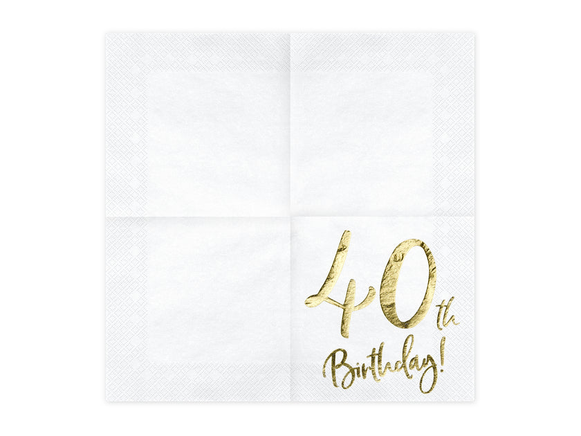 20 serviettes blanches 