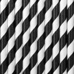 10 pailles noires à rayures blanches en papier - Pirates Party