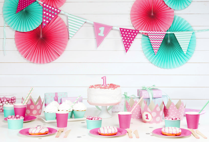 10 pailles roses pastel en papier - Unicorn