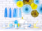6 assiettes bleues pastel en carton - Yummy