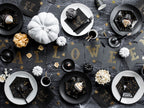 6 assiettes noires avec chauv-e-souris dorés en carton (20 cm) - Trick or Treat Collection