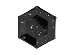 6 assiettes pentagonales noires avec étoiles dorées en carton - New Year’s Eve Collection