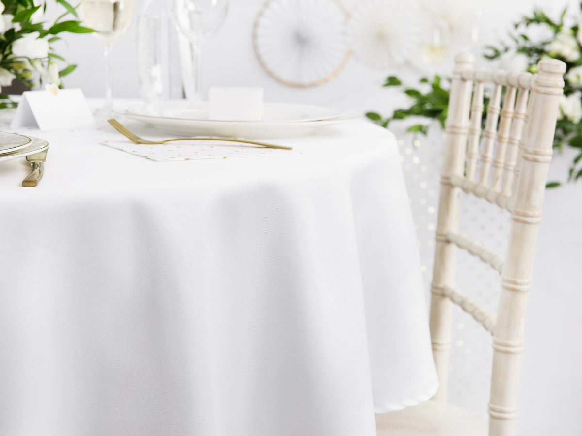 Nappe redondo blanche en tissu de 230 cm