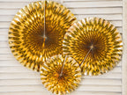 3 rosaces en papier doré
