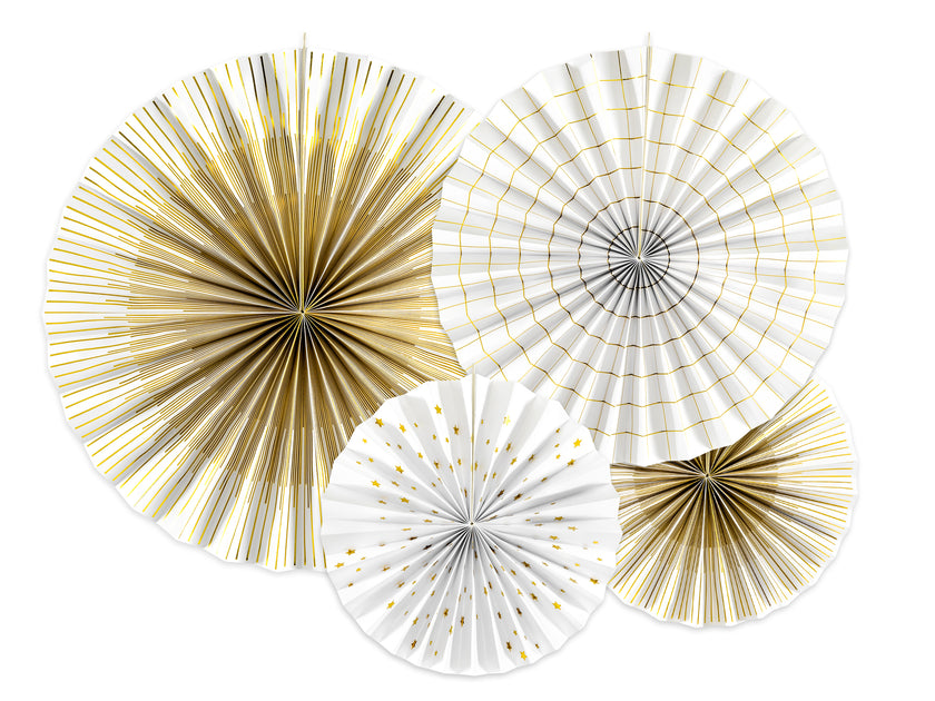 4 rosaces en papier blancs