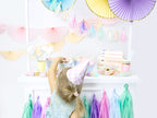3 rosaces en papier lila avec bord doré - Yummy