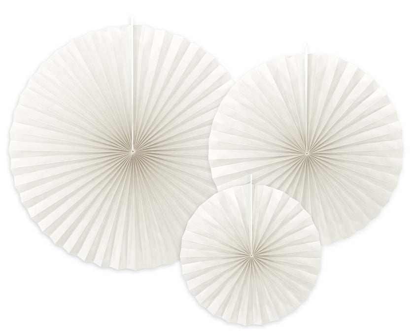 3 rosaces en papier blanc cassé