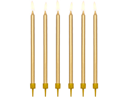 12 bougies d'anniversaire dorées de 12,5 cm