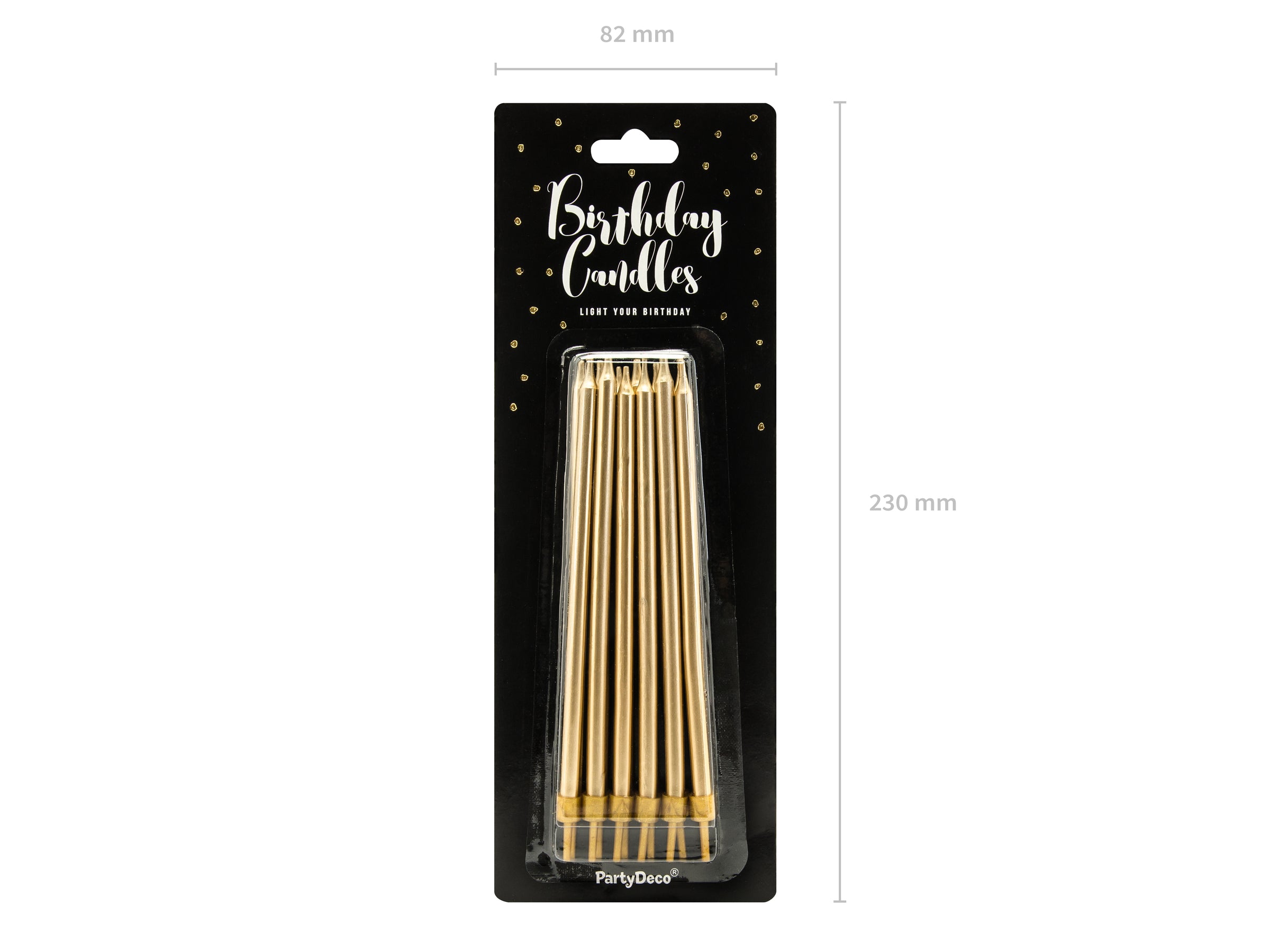 12 bougies d'anniversaire dorées de 12,5 cm
