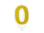 Bougie anniversaire dorée chiffre 0
