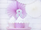 Bougie anniversaire argentée chiffre 8