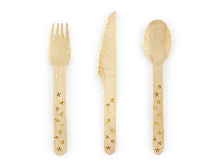 18 couverts avec étoiles dorées en bois - New Year’s Eve Collection