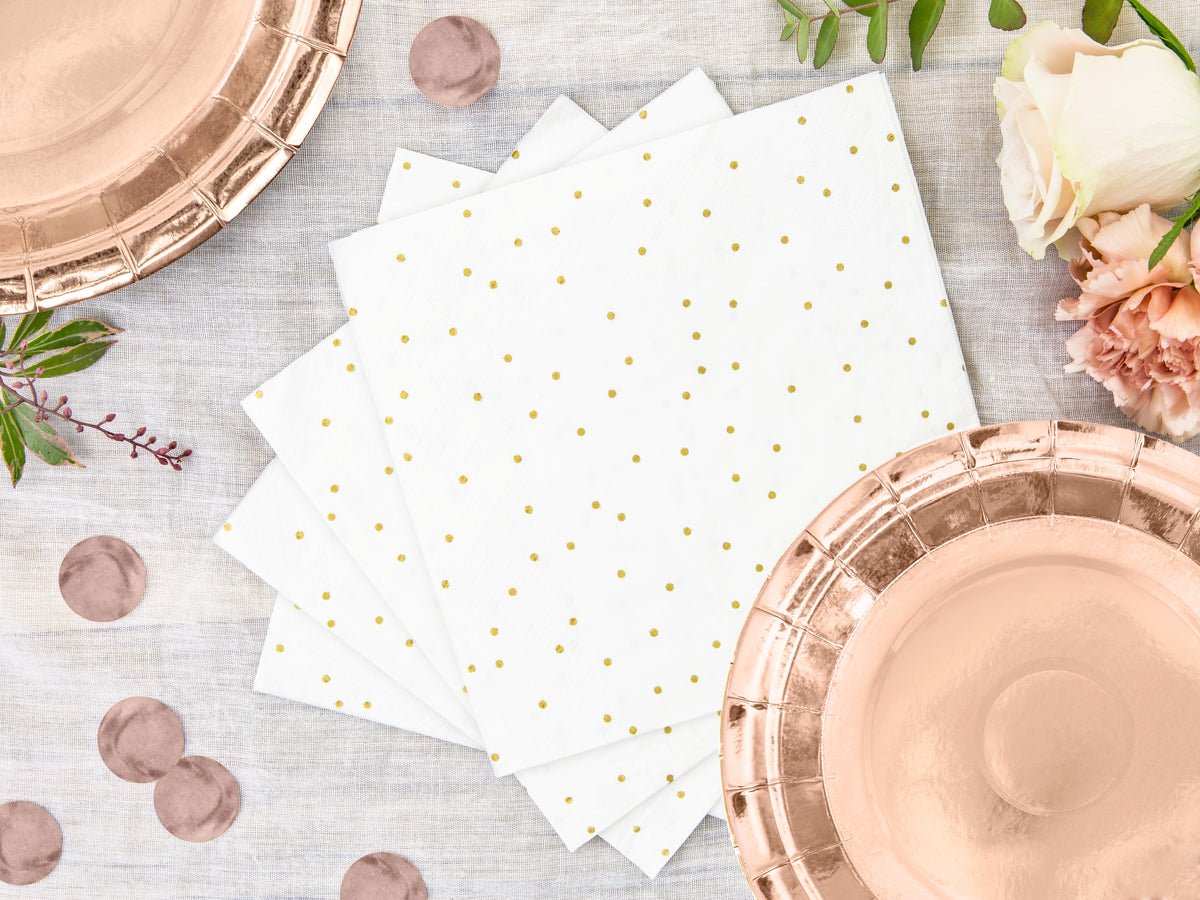 6 assiettes rose gold de 18 cm en carton - Vintage Birthday