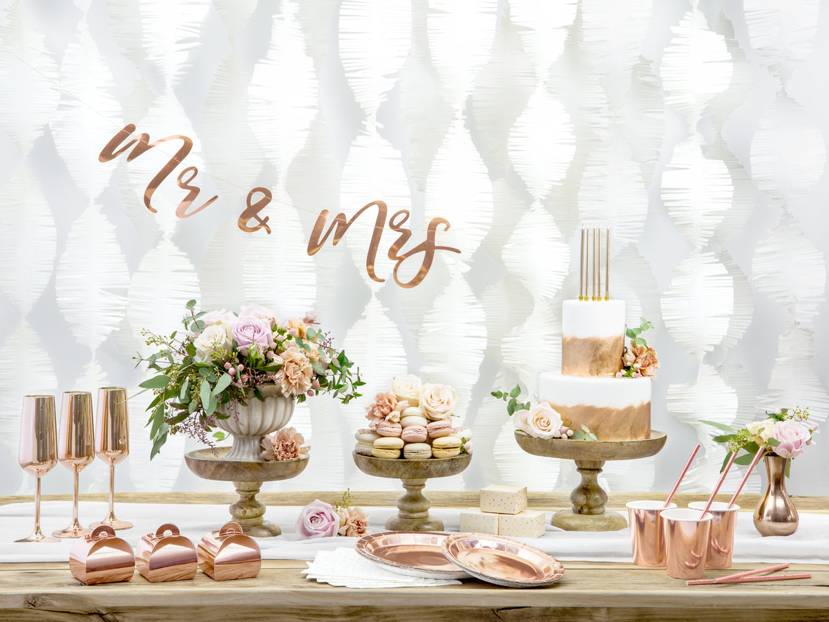 6 assiettes rose gold de 18 cm en carton - Vintage Birthday