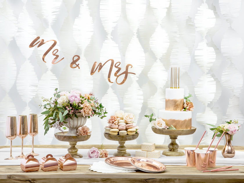 6 assiettes rose gold de 23 cm en carton - Vintage Birthday