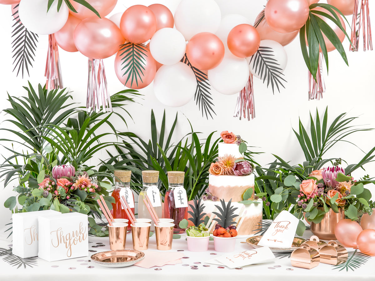 6 assiettes rose gold de 23 cm en carton - Vintage Birthday