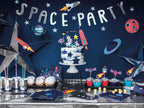 6 assiettes argentées en forme de fusée en carton - Space Party