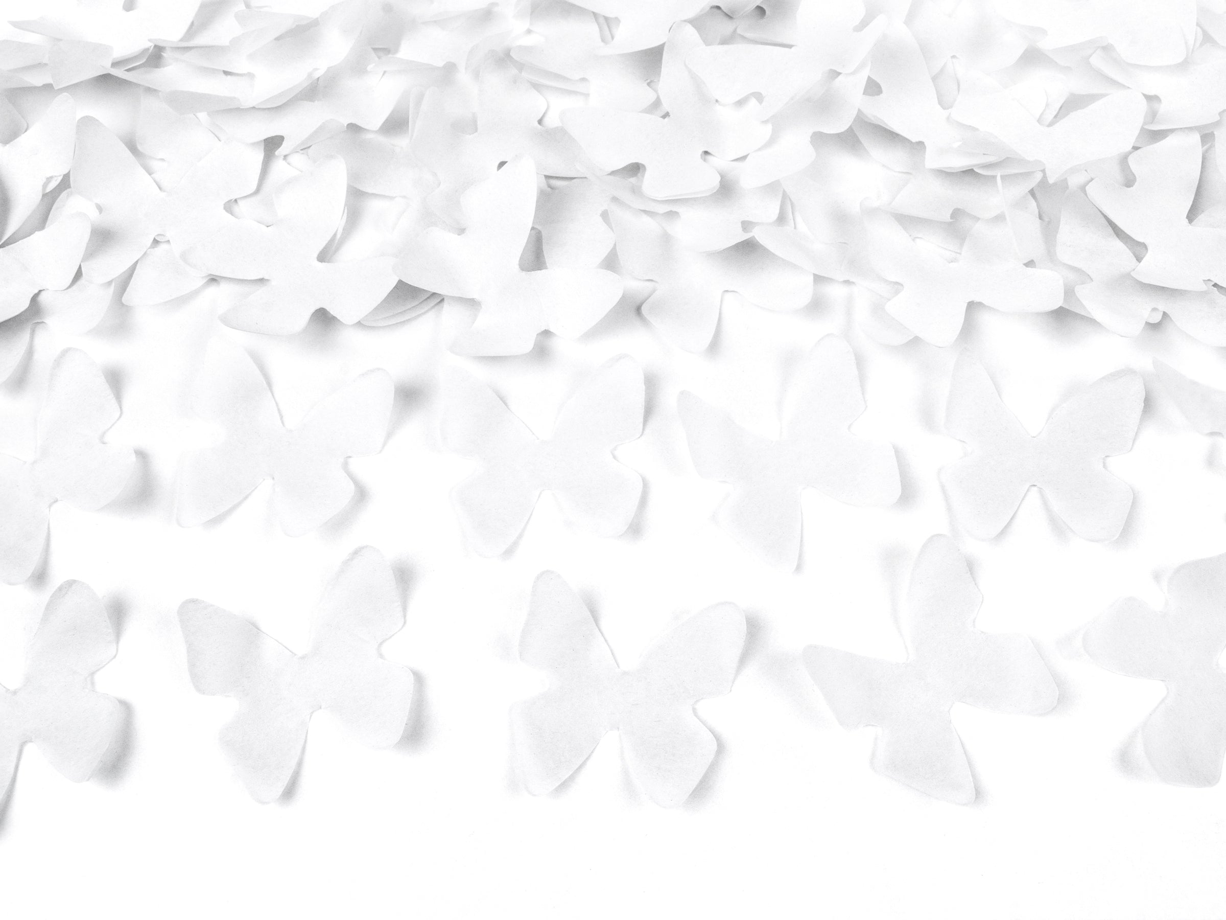 Canon à confettis papillons blancs de 80 cm
