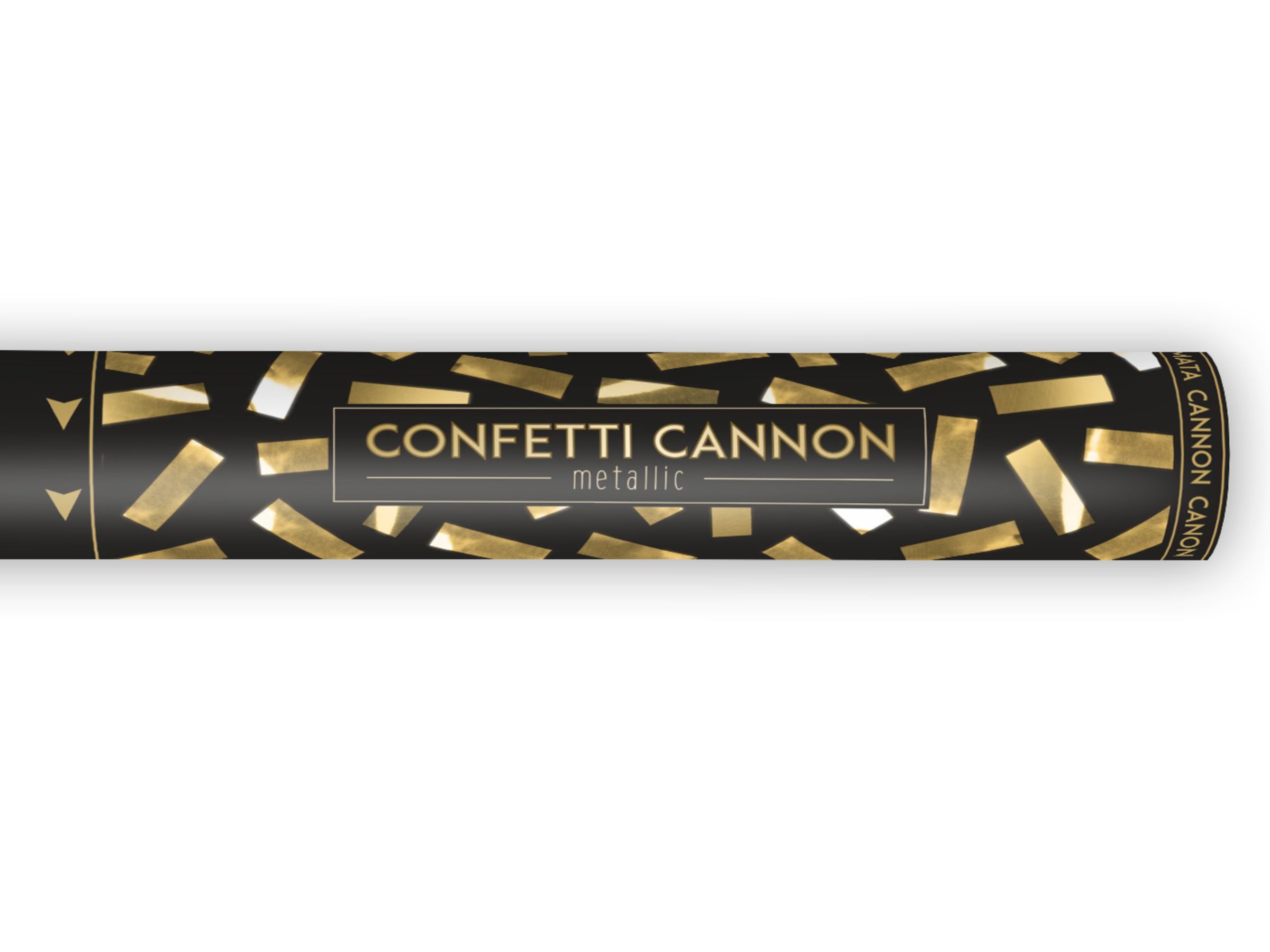 Canon à confettis rectangle doré de 40 cm