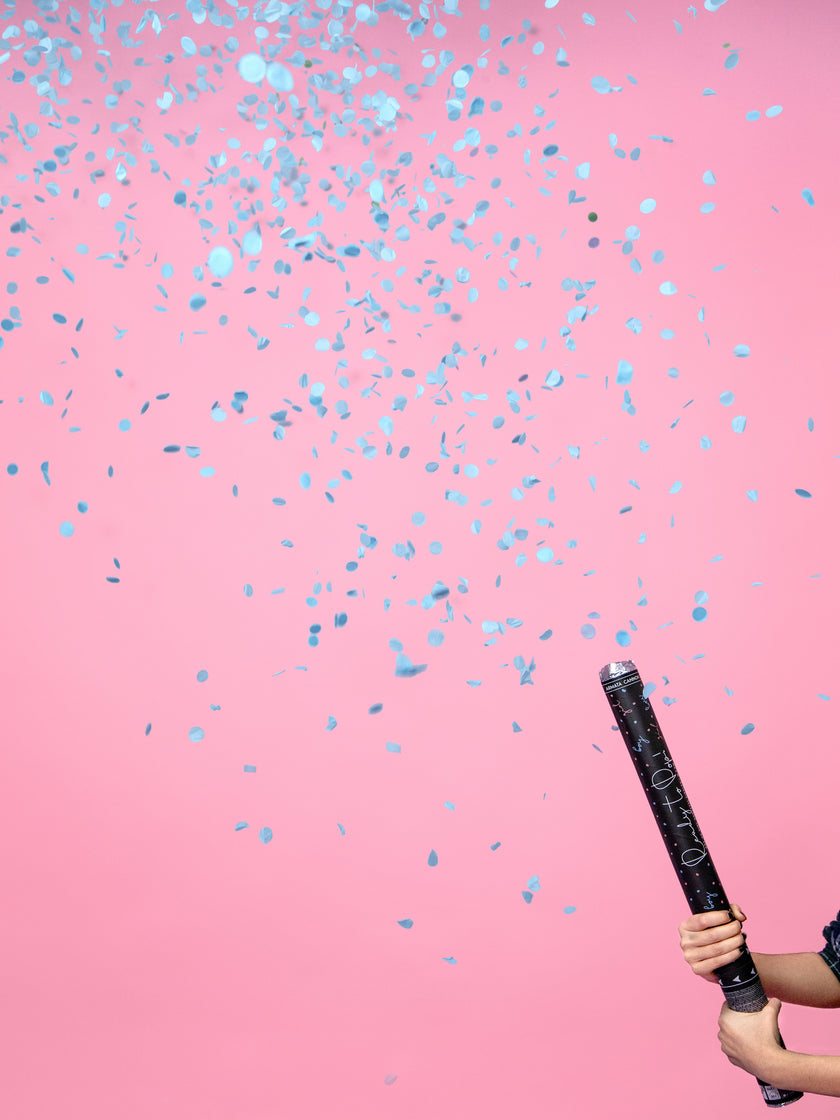 Canon à confettis bleu de 60 cm