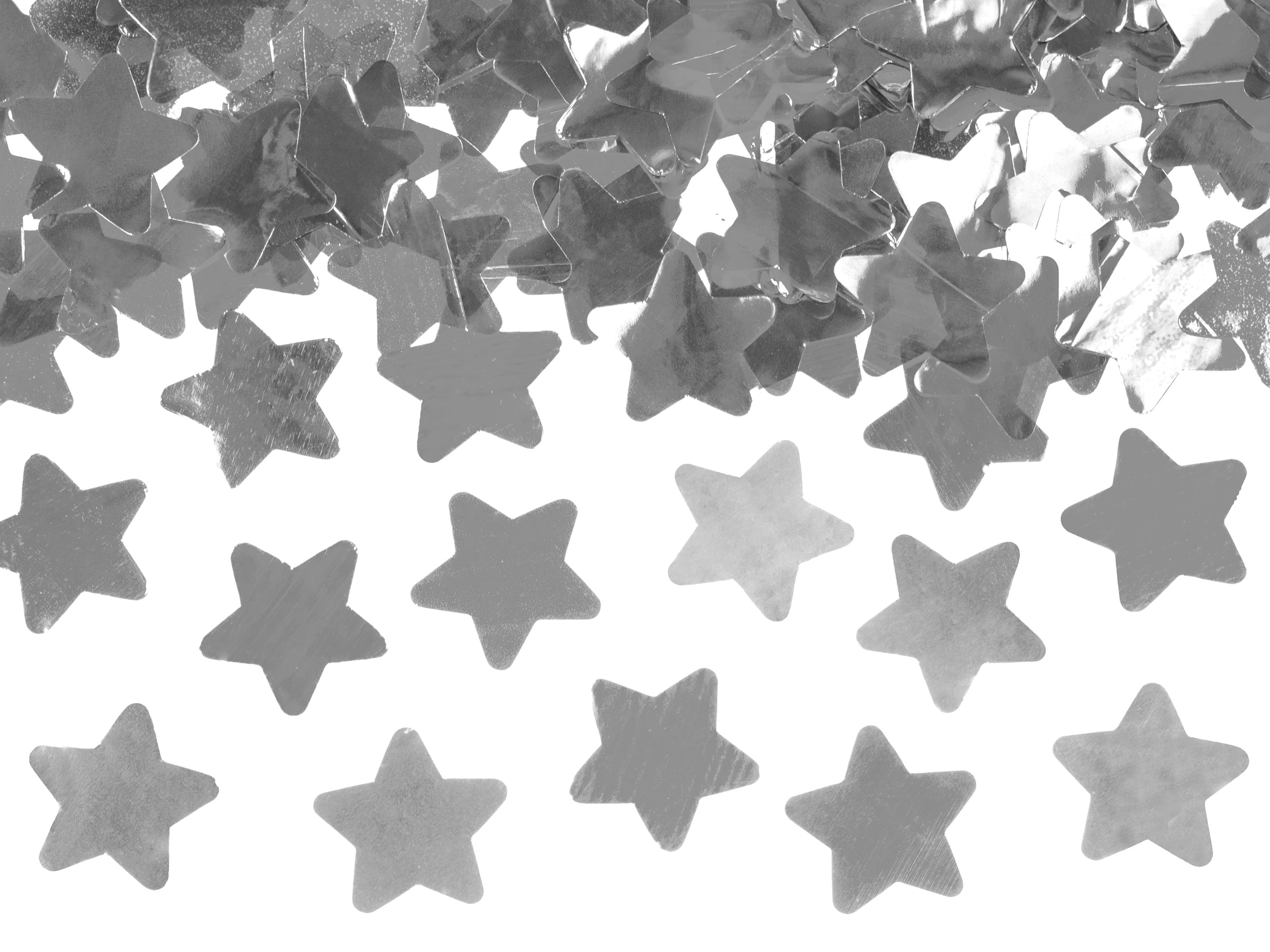 Canon à confettis étoiles argentées de 40 cm