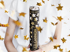 Canon à confettis étoiles dorées de 40 cm