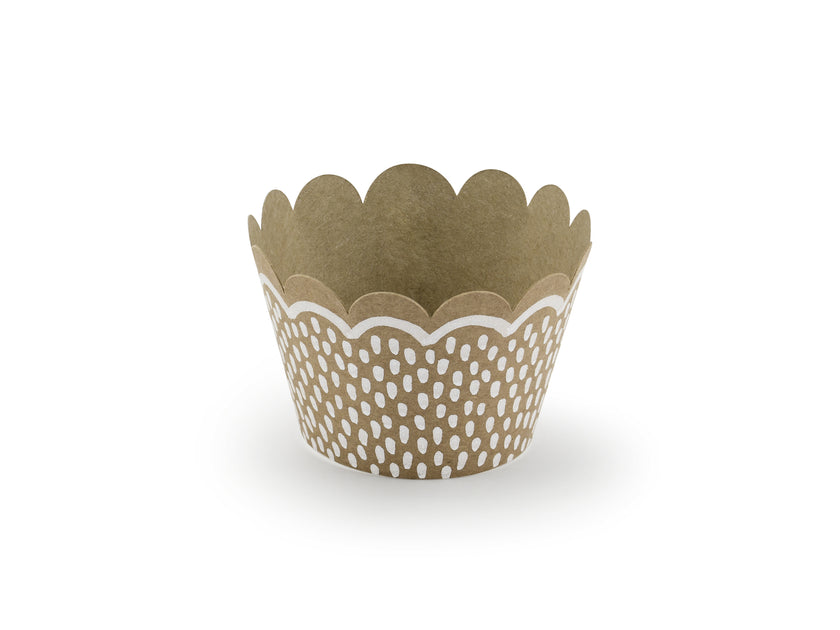 6 moules à cupcakes en papier Kraft - Woodland