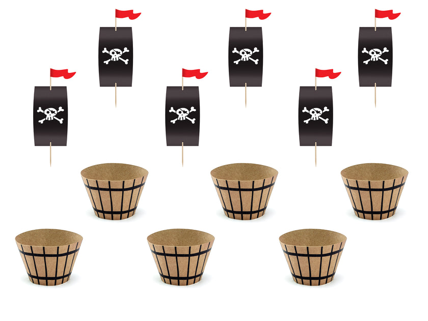 6 moules cupcakes pirates en carton - Pirates Party