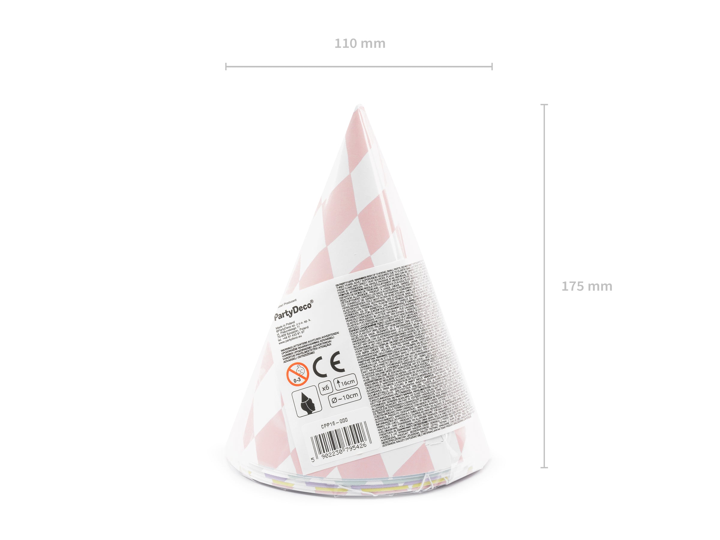6 chapeaux losanges en carton - Yummy