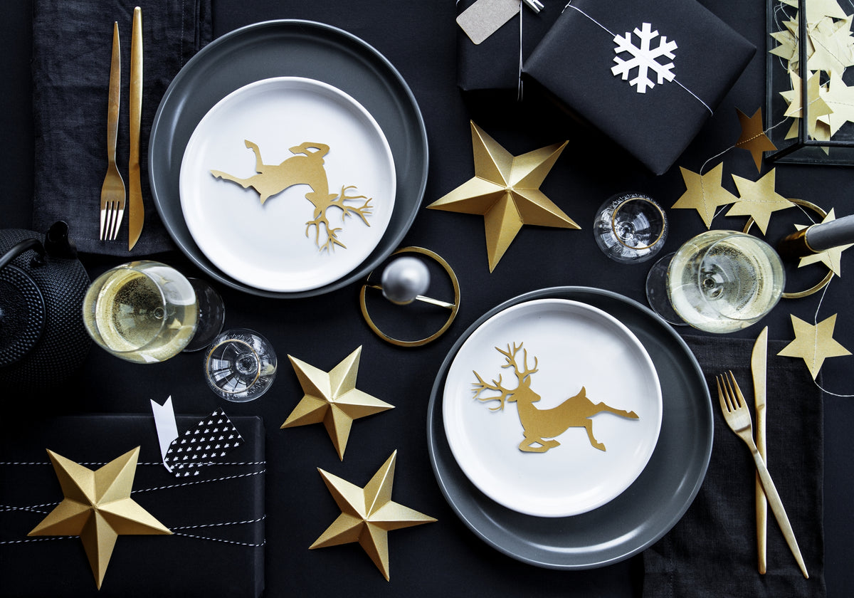 6 étoiles à suspendre variées dorées - Christmas