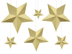 6 étoiles à suspendre variées dorées - Christmas