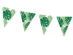 Guirlande fanions motifs feuilles vertes en papier - Aloha