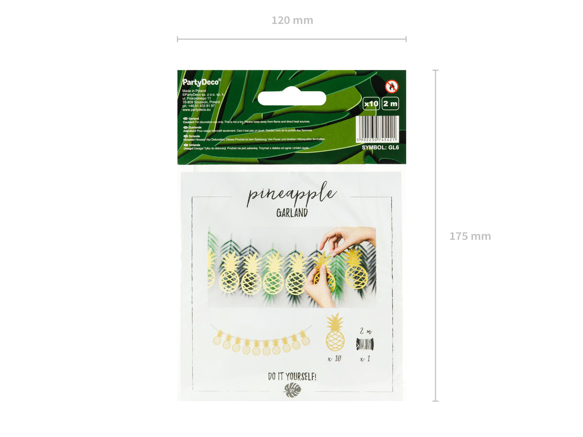 Guirlande ananas dorés en papier - Aloha Collection