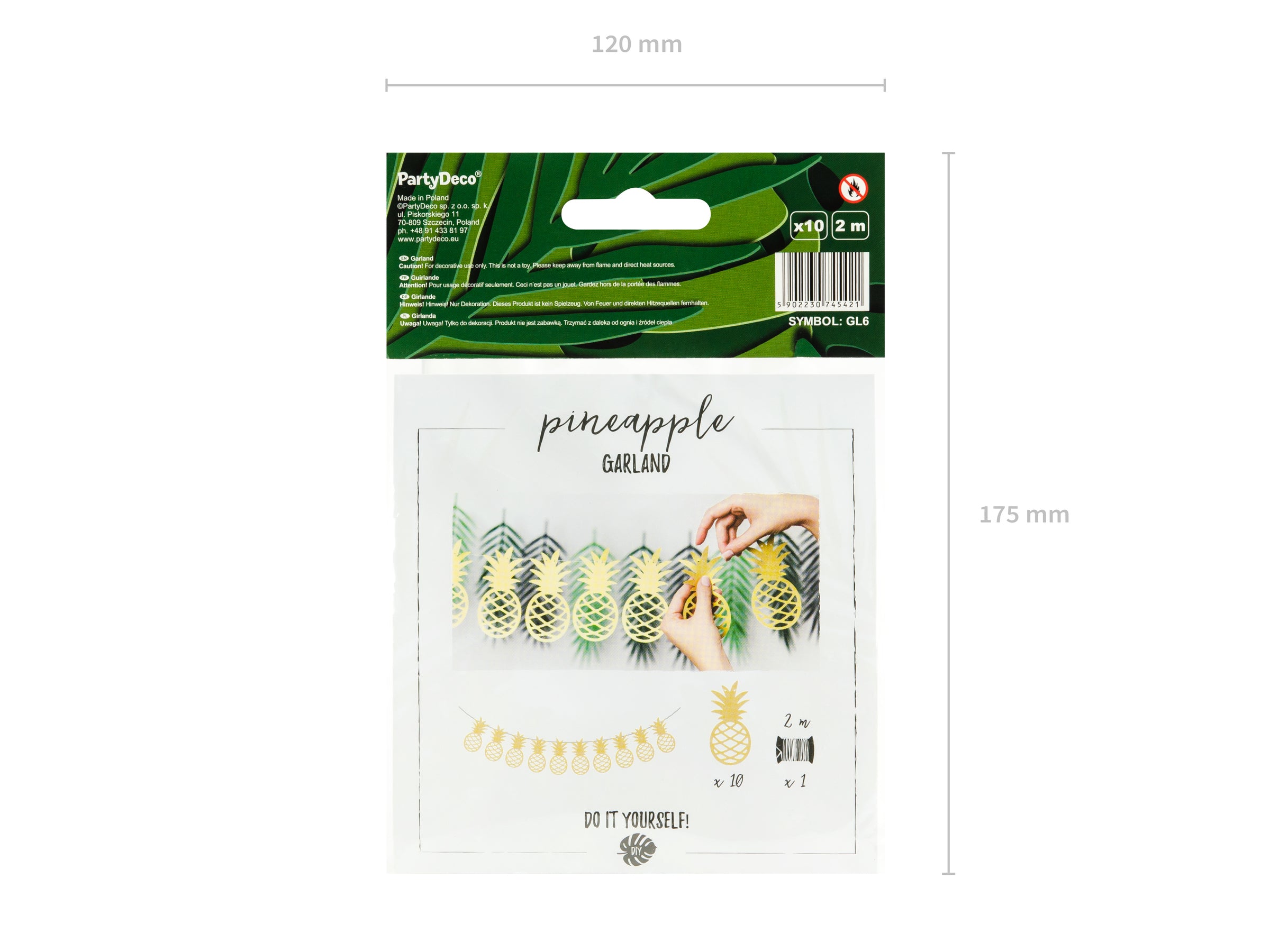 Guirlande ananas dorés en papier - Aloha Collection