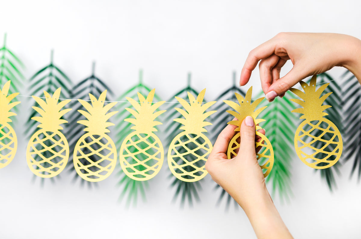 Guirlande ananas dorés en papier - Aloha Collection