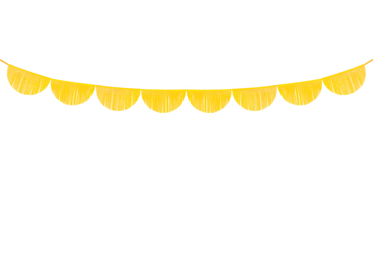Guirlande demi-cercles jaune à franges