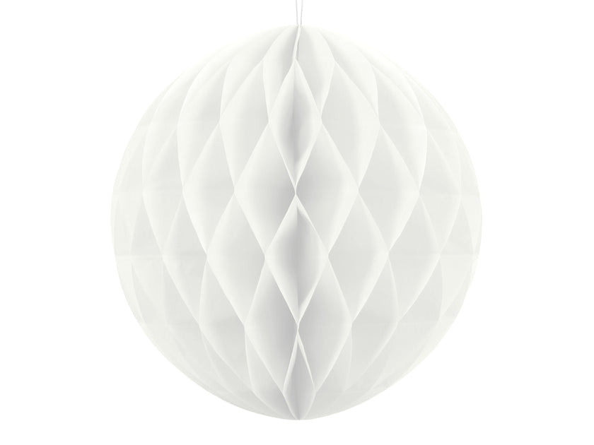 Boule blanche de 20 cm en nid d'abeille