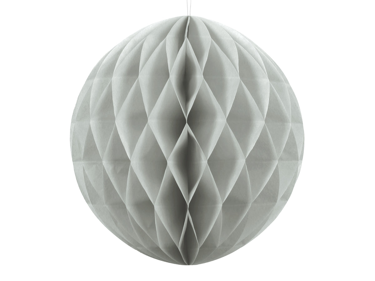 Boule grise de 20 cm en nid d'abeille
