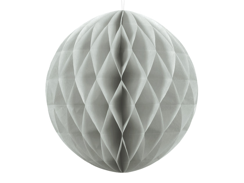 Boule grise de 20 cm en nid d'abeille