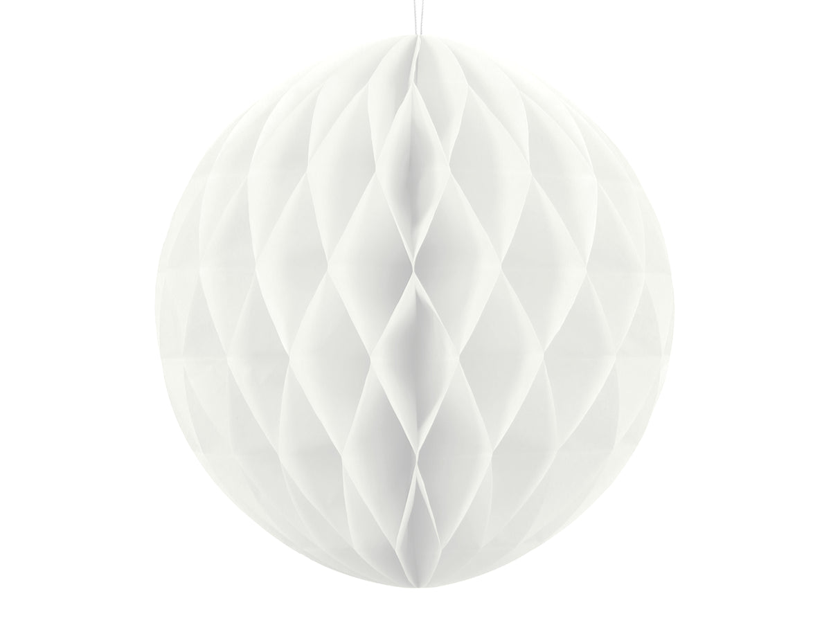 Boule blanche de 40 cm en nid d'abeille
