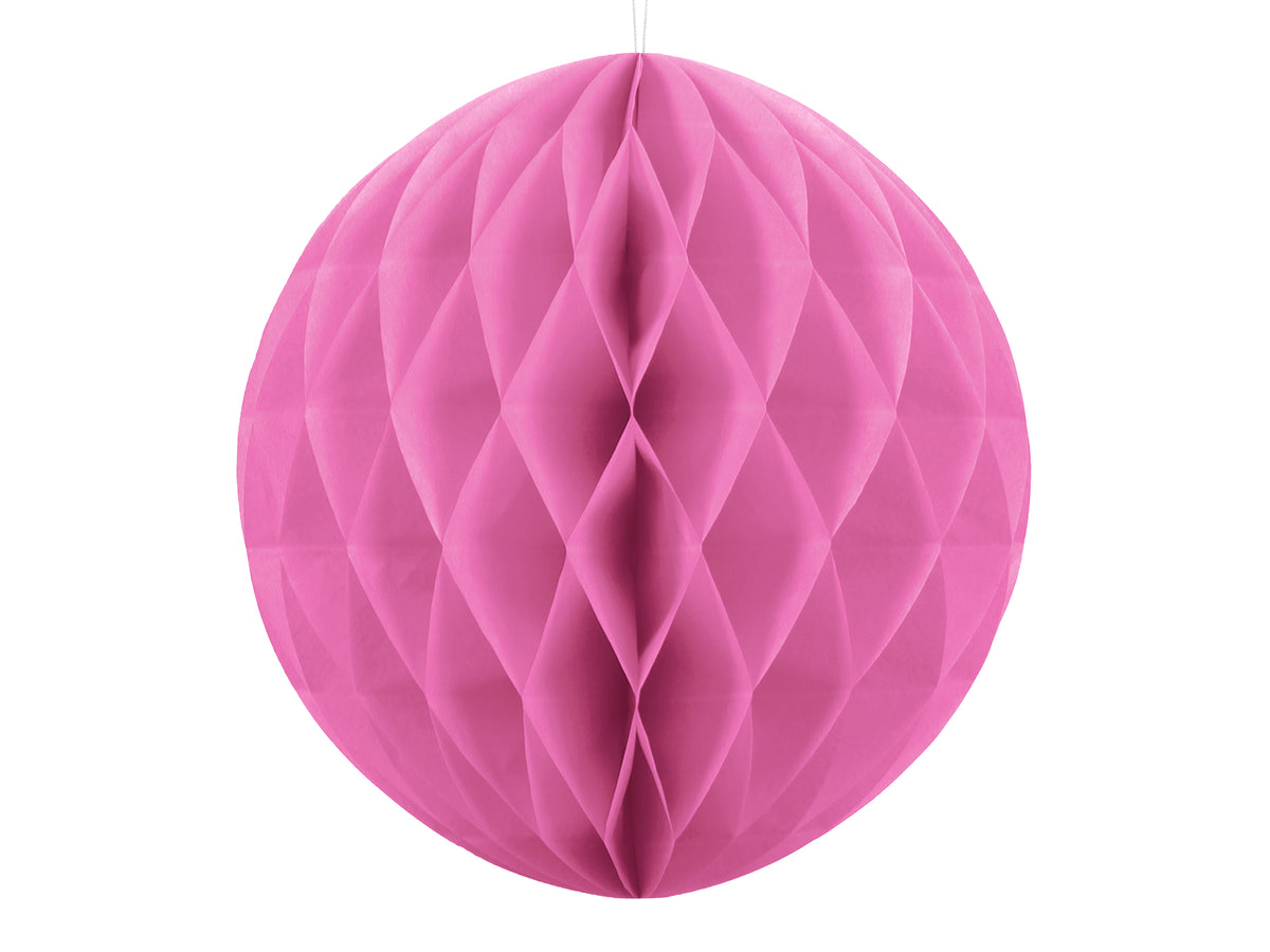 Boule rose de 40 cm en nid d'abeille