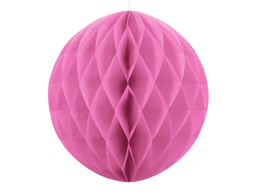 Boule rose de 40 cm en nid d'abeille