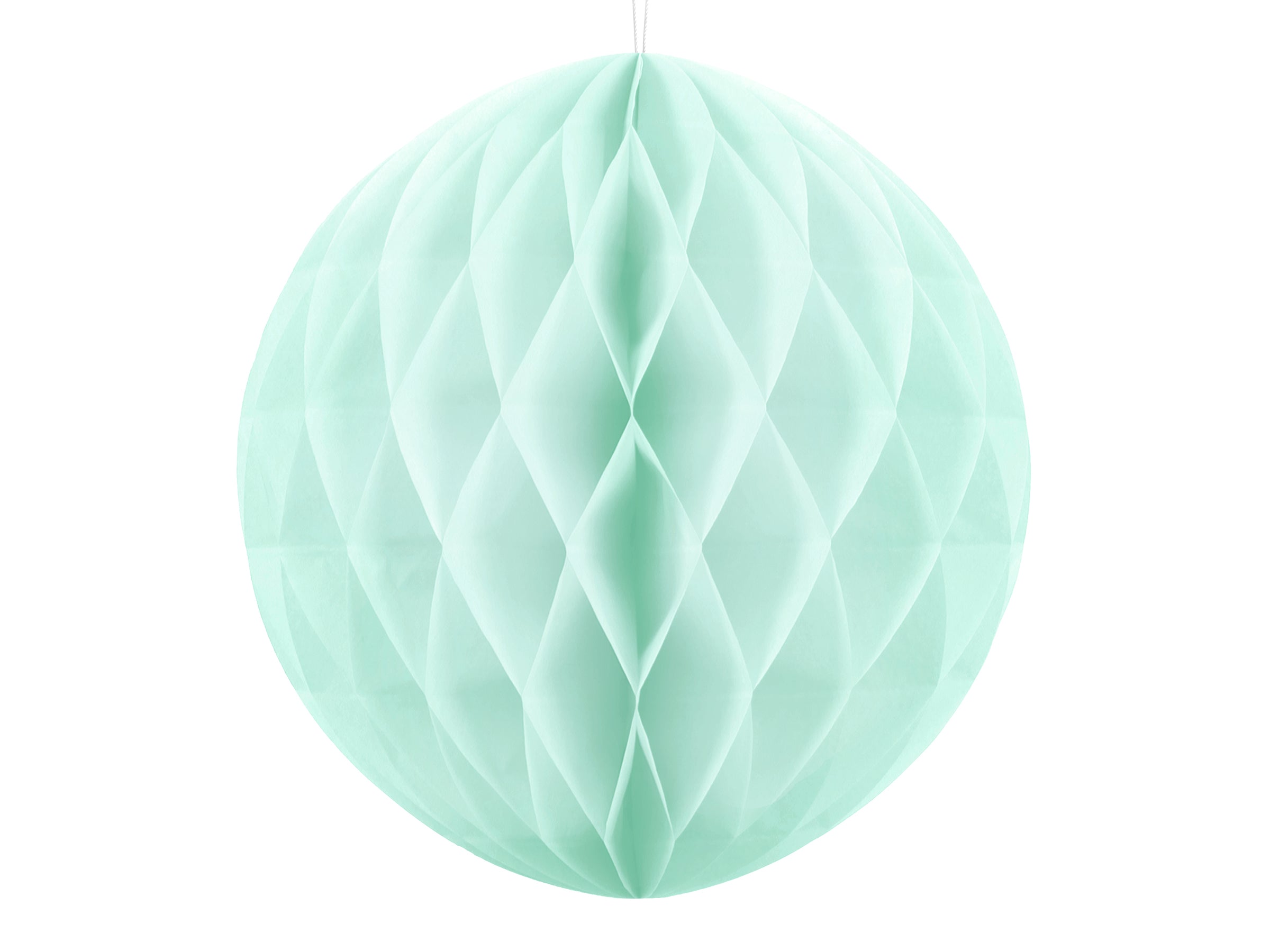 Boule verte menthe pastel de 40 cm en nid d'abeille