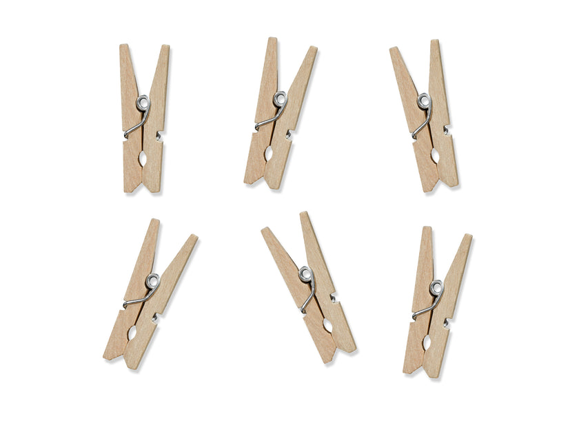 20 pinces décoratives de 3 cm en bois