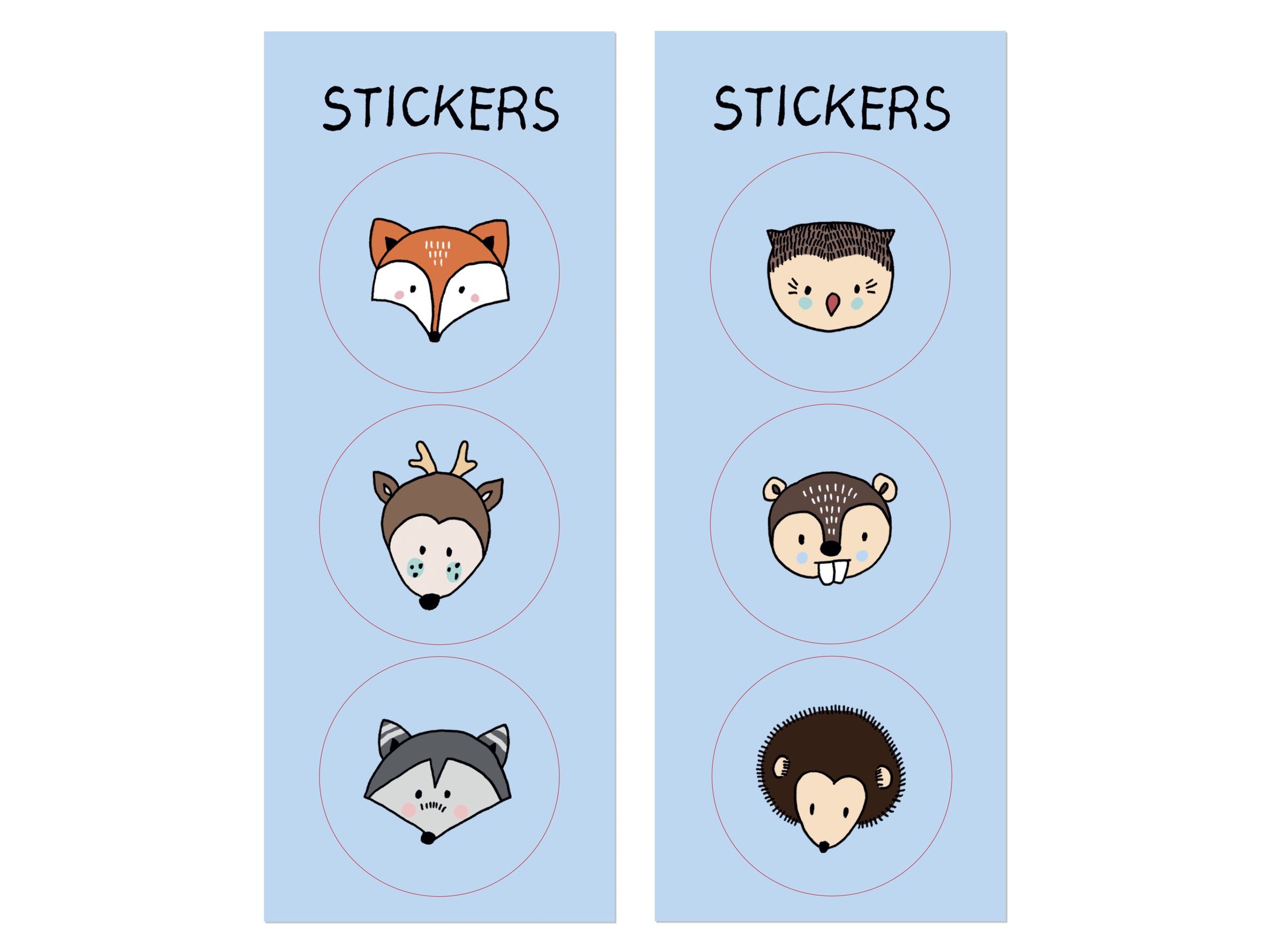 6 sachets en papier Kraft avec stickers - Woodland