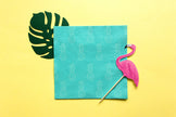 6 étiquettes porte-noms vertes en forme de feuille - Aloha Collection