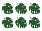 6 étiquettes porte-noms vertes en forme de feuille - Aloha Collection