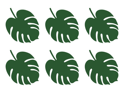 6 étiquettes porte-noms vertes en forme de feuille - Aloha Collection