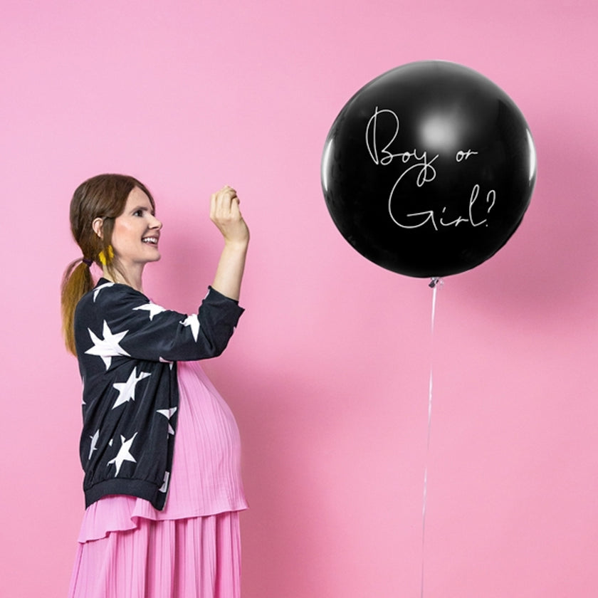 Ballon en latex avec confettis bleu 